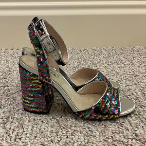 Topshop Rainbow Sequin Heels